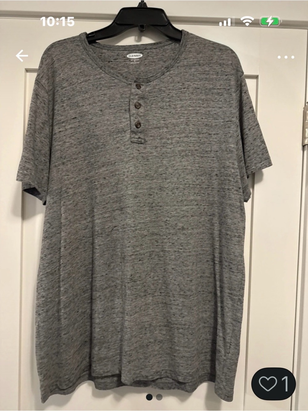 Old Navy Men's Heather Gray Short-Sleeve Henley